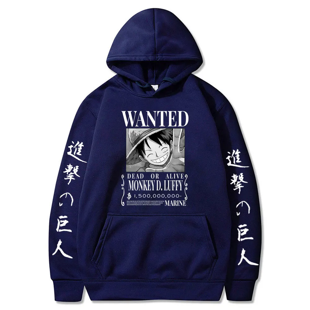 One Piece Luffy Hoodie Anime Attack on Titan Hoodies Fleece Pullover Sweatshirts Streetwear Oversized Clothes