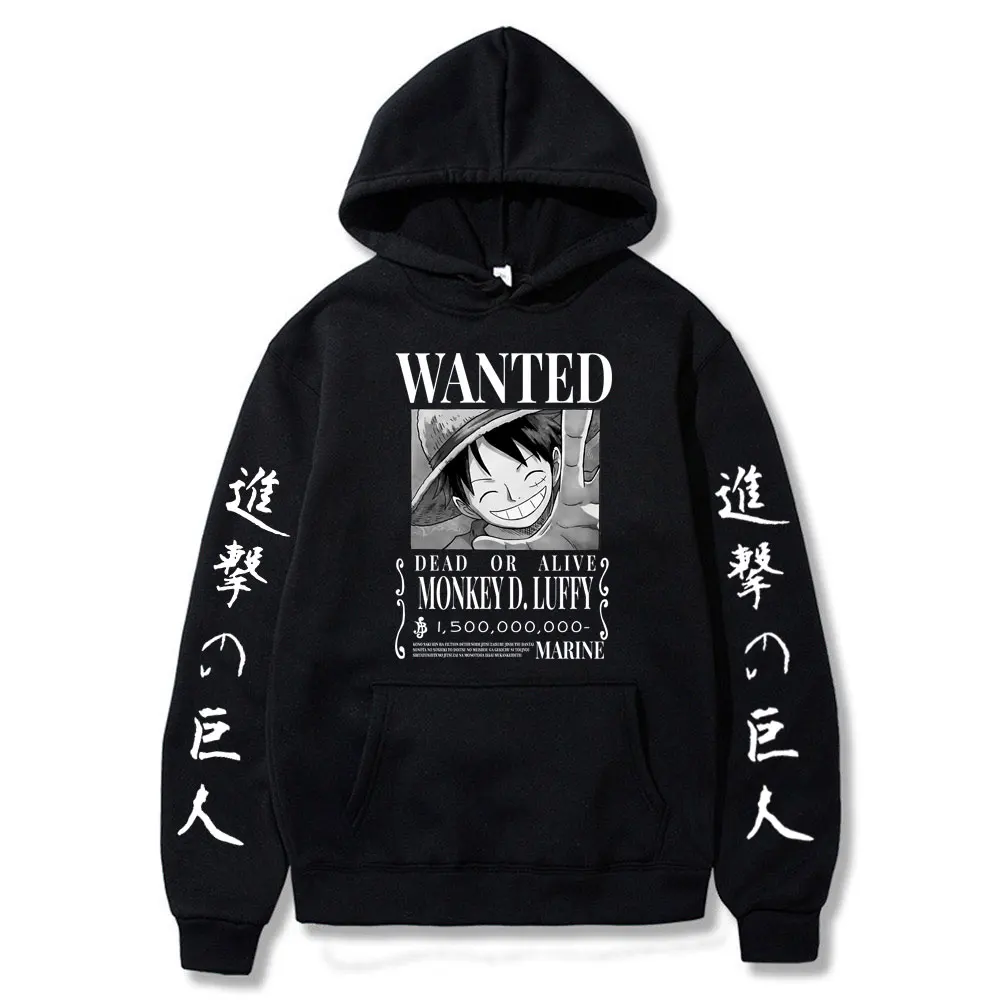 One Piece Luffy Hoodie Anime Attack on Titan Hoodies Fleece Pullover Sweatshirts Streetwear Oversized Clothes