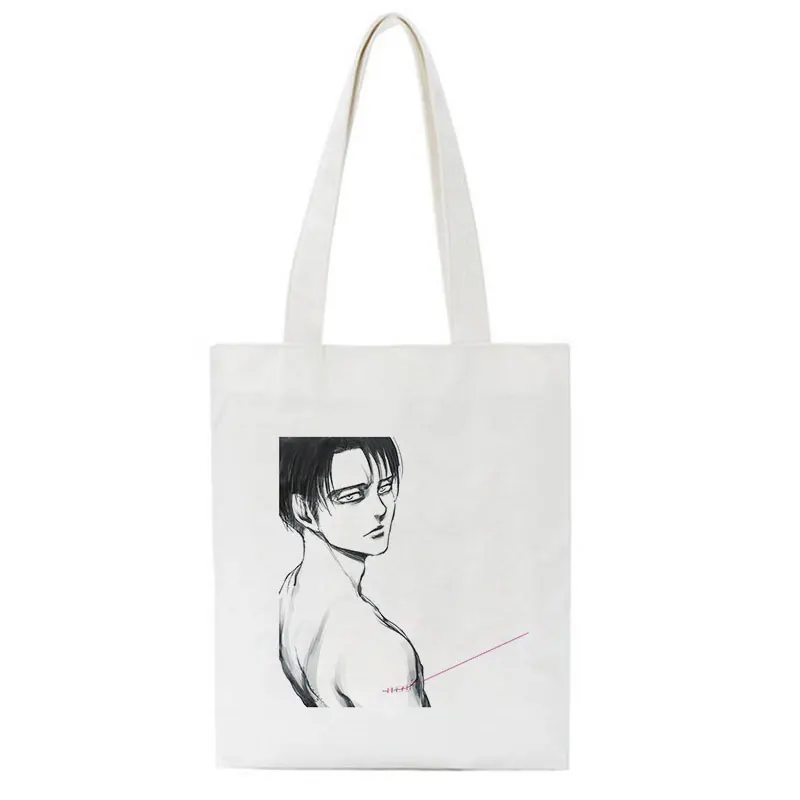 Women Attack On Titan Bag Cartoon Letter Print Japanese 2021 Summer Large Capacity Fashion Punk Fun Vintage Shoulder Canvas Bags