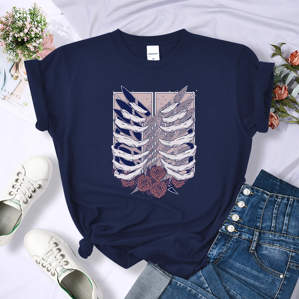 Attack On Titan Vintage Anime Y2K Female Tshirt Street Breathable T Shirt Personality Street Crop Top Summer Cool Sport T Shirts