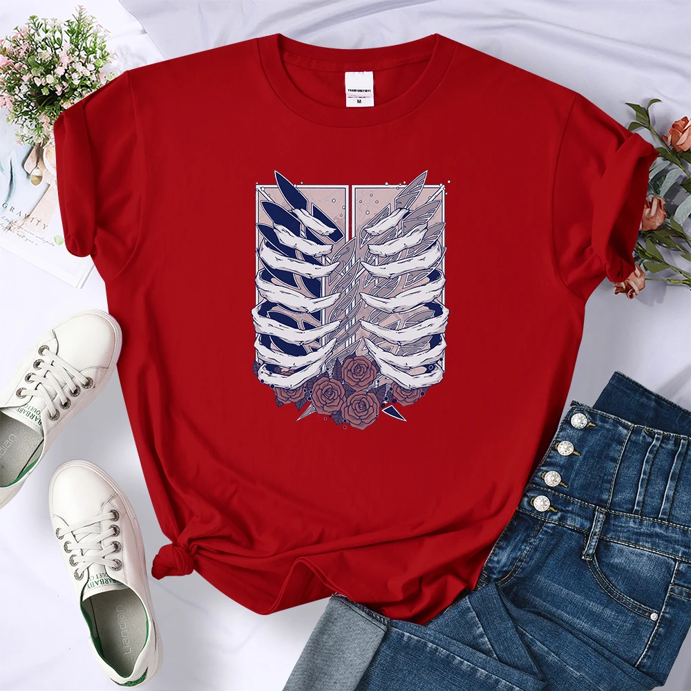 Attack On Titan Vintage Anime Y2K Female Tshirt Street Breathable T Shirt Personality Street Crop Top Summer Cool Sport T Shirts