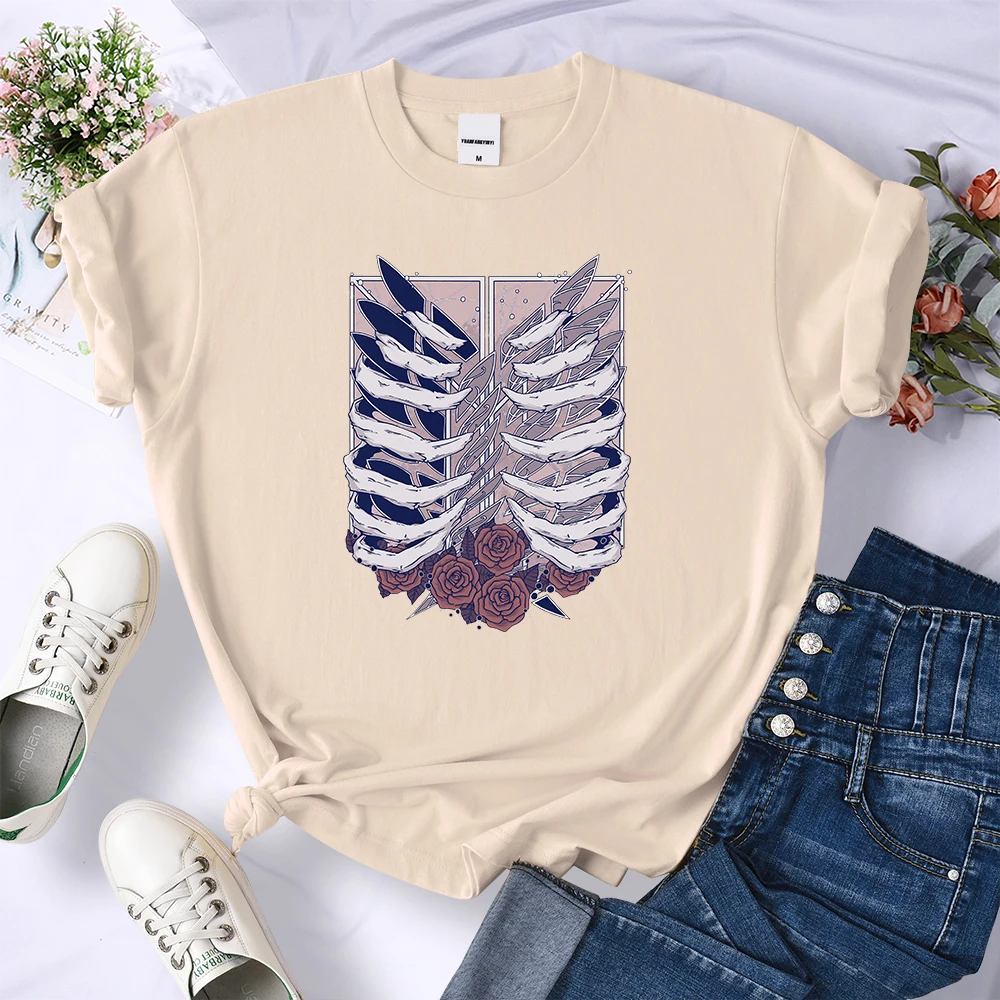 Attack On Titan Vintage Anime Y2K Female Tshirt Street Breathable T Shirt Personality Street Crop Top Summer Cool Sport T Shirts