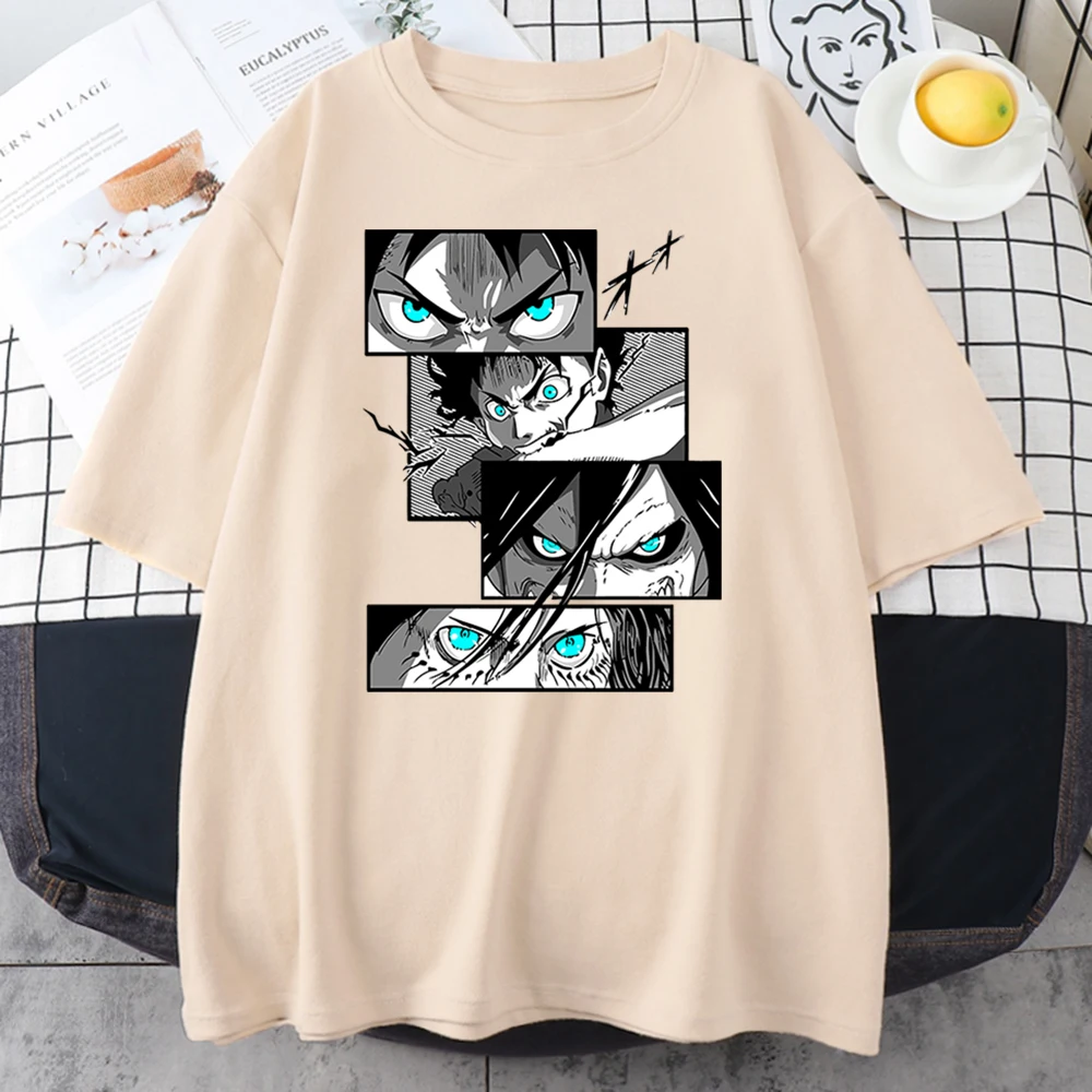 Attack On Titan Japan Anime Printing T-Shirts Female Loose Traveling Tee Shirts Fitted Home Streetwear Casual Crew Neck Tshirts