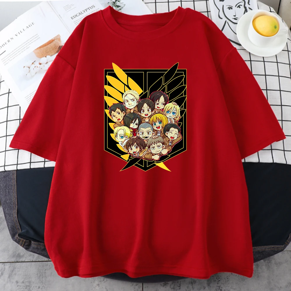 Attack On Titan Anime Prints Female T-Shirt Summer Breathable Tops Casual Oversized T-Shirts Aesthetic Comfortable Women Tshirts