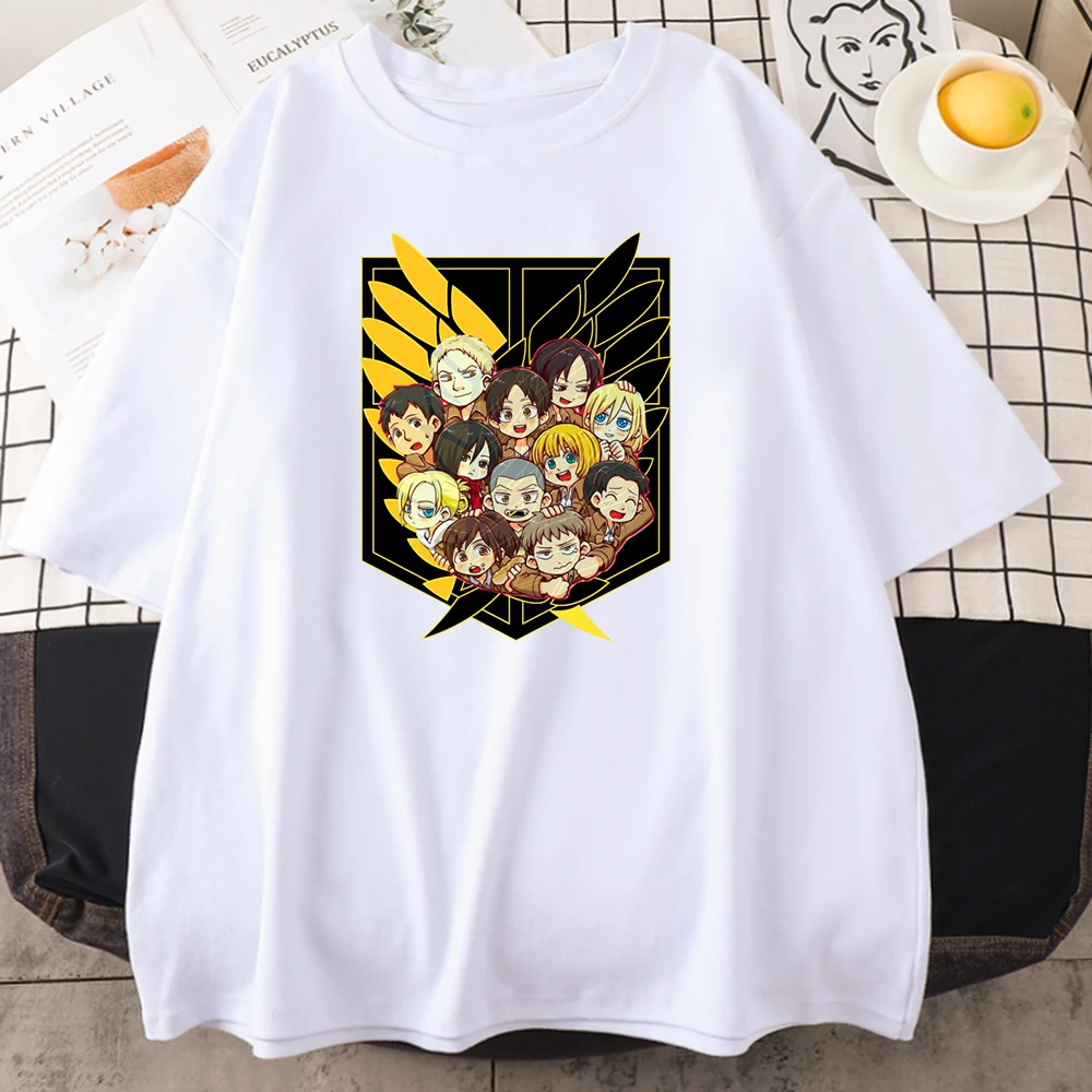 Attack On Titan Anime Prints Female T-Shirt Summer Breathable Tops Casual Oversized T-Shirts Aesthetic Comfortable Women Tshirts