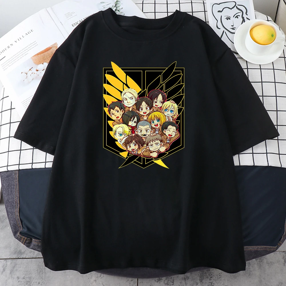 Attack On Titan Anime Prints Female T-Shirt Summer Breathable Tops Casual Oversized T-Shirts Aesthetic Comfortable Women Tshirts