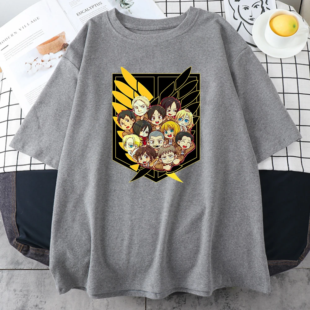 Attack On Titan Anime Prints Female T-Shirt Summer Breathable Tops Casual Oversized T-Shirts Aesthetic Comfortable Women Tshirts