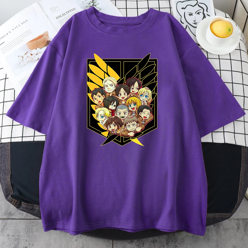 Attack On Titan Anime Prints Female T-Shirt Summer Breathable Tops Casual Oversized T-Shirts Aesthetic Comfortable Women Tshirts