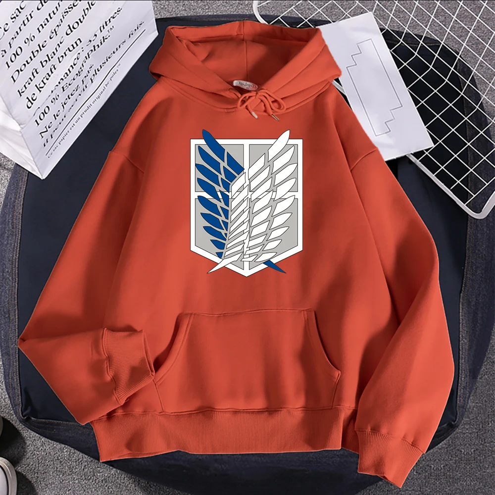 Anime Attack On Titan Wings Of Freedom Print Hoodie Women Oversize Loose Clothes Fashion Casual Sweatshirts Crewneck Pullovers