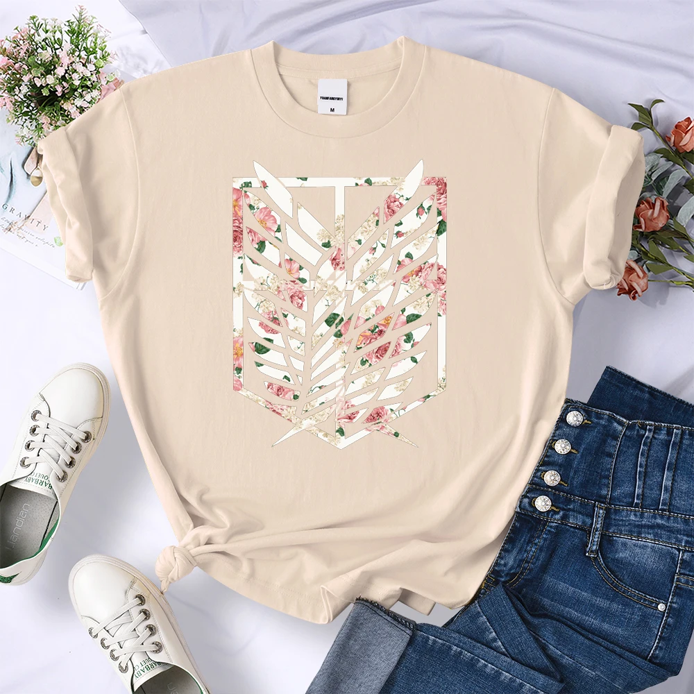 Anime Attack on Titan Wings of Liberty Print T-Shirts Women Simplicity O-Neck T-Shirt Oversized Summer Tops Brand T Shirt Female