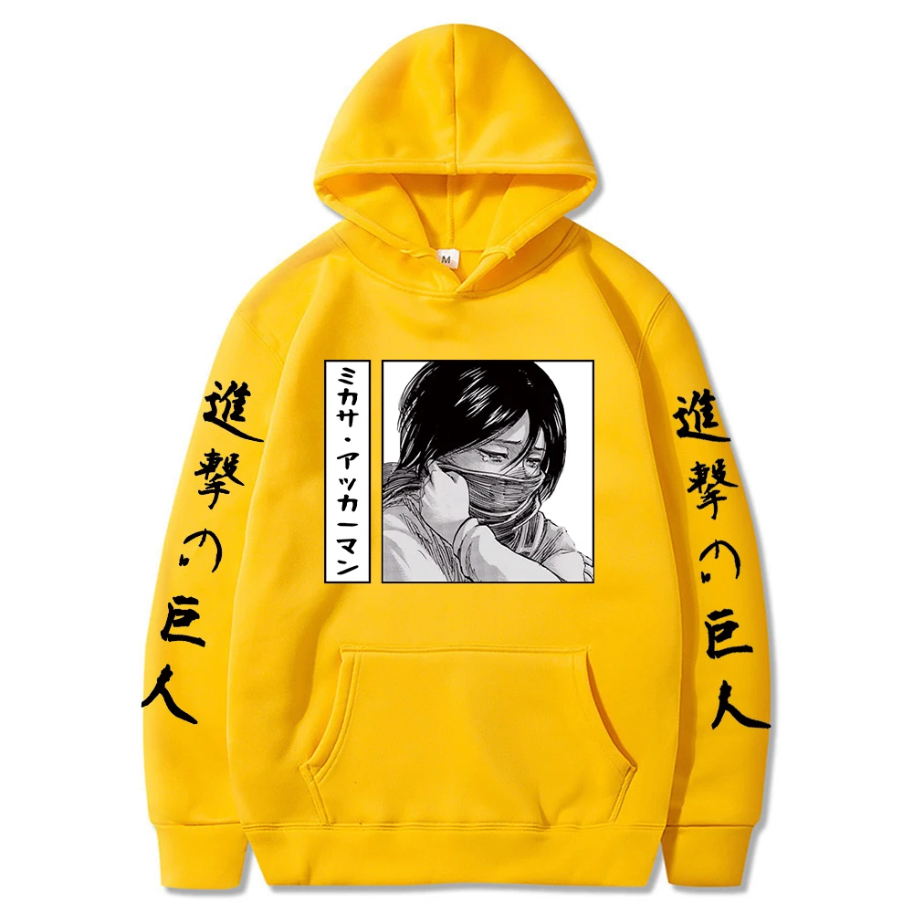 Attack on Titan Hoodie Anime Mikasa Ackerman Printed Long Sleeve Casual Hoodie Tops