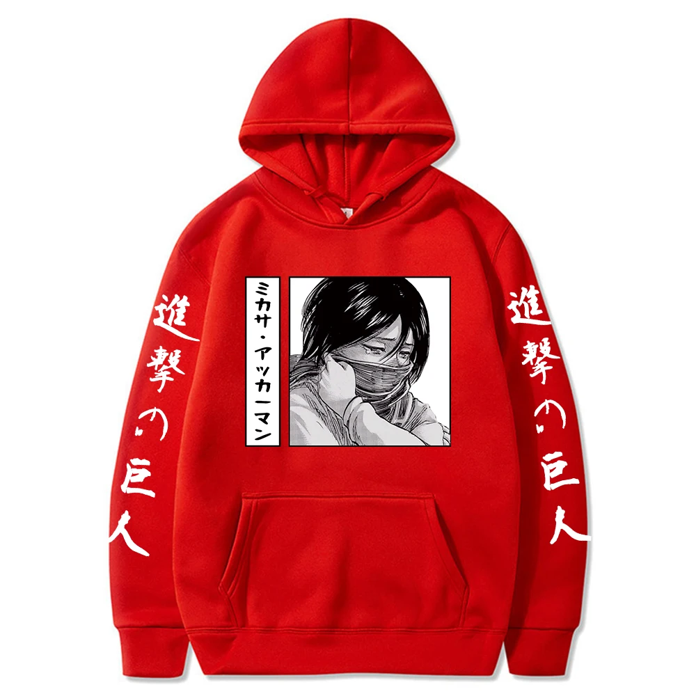 Attack on Titan Hoodie Anime Mikasa Ackerman Printed Long Sleeve Casual Hoodie Tops