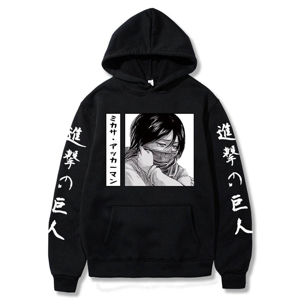 Attack on Titan Hoodie Anime Mikasa Ackerman Printed Long Sleeve Casual Hoodie Tops