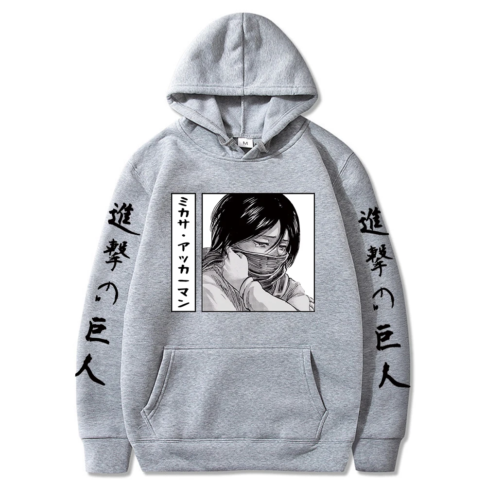 Attack on Titan Hoodie Anime Mikasa Ackerman Printed Long Sleeve Casual Hoodie Tops