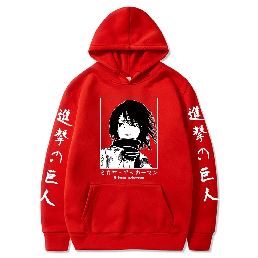 Attack on Titan Hoodie Anime Mikasa Ackerman Printed Sweatshirt Casual Hoodie Clothes Harajuku