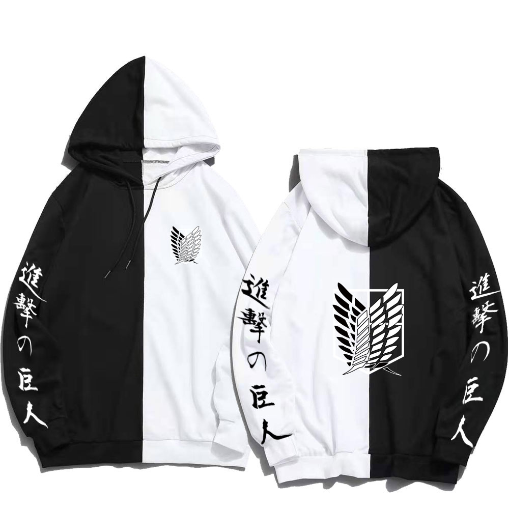 Japan Anime Attack on Titan Shingeki No Kyojin Men Hoodies Sweatshirts Hoodie Patchwork Thin Clothing Hip Hop Streetwear Tops