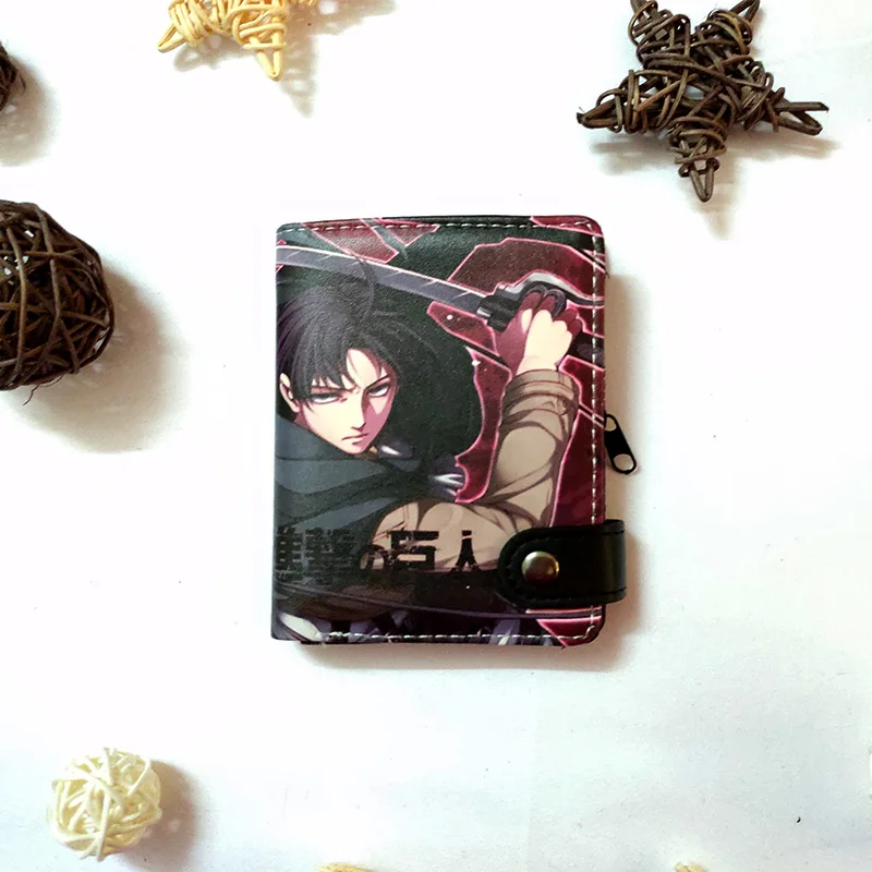 Cartoon Attack on Titan Wallet Shingeki no Kyojin Women Men Short Zipper Coin Purse Card Holder Pocket Small Wallet