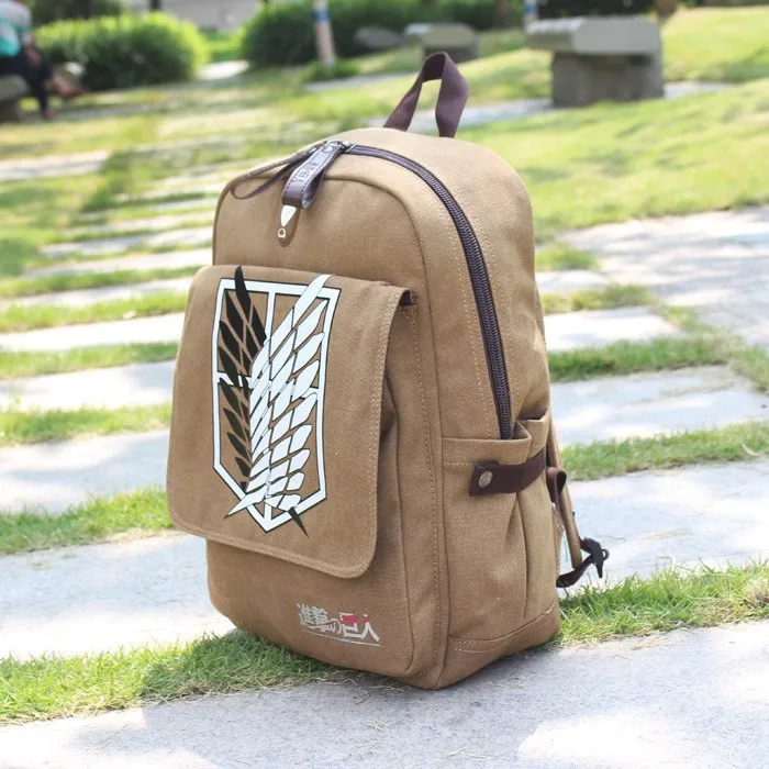 New Canvas Laptop Backpacks Japanese Shingeki no Kyojin Attack on Titan Cosplay Backpack Schoolbag Shouders Bag