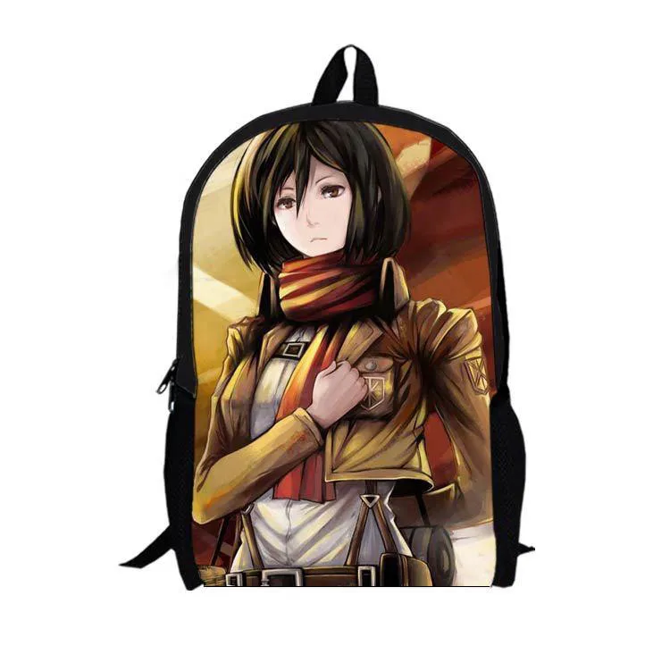 Fashion Japanese Cartoon Shingeki no Kyojin Attack on Titan Cosplay Backpack Schoolbag Travel Shoulders Bag Free Shipping