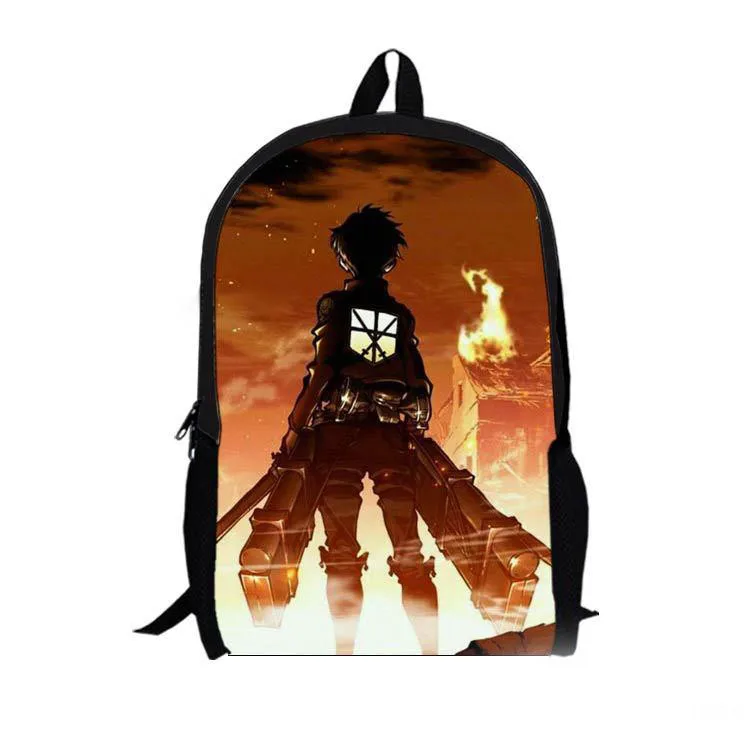 Fashion Japanese Cartoon Shingeki no Kyojin Attack on Titan Cosplay Backpack Schoolbag Travel Shoulders Bag Free Shipping