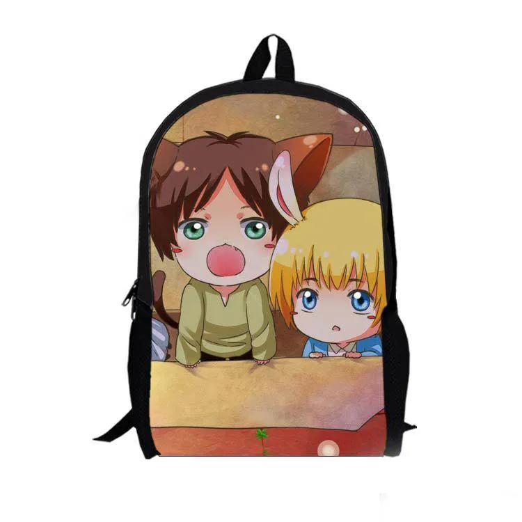 Fashion Japanese Cartoon Shingeki no Kyojin Attack on Titan Cosplay Backpack Schoolbag Travel Shoulders Bag Free Shipping