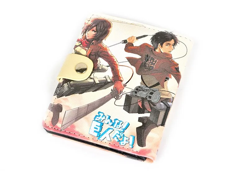 Japan Anime Attack on Titan Shingeki no Kyojin Cartoon Short Wallet Bifold Card Holders Purse Money Bag for Kids