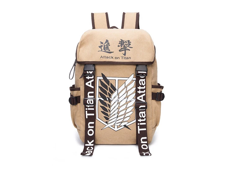 Anime Cosplay Attack on Titan Eren Bag Cartoon Canvas Backpack Shingeki no Kyojin Unisex Schoolbag Shoulders Travel Bags