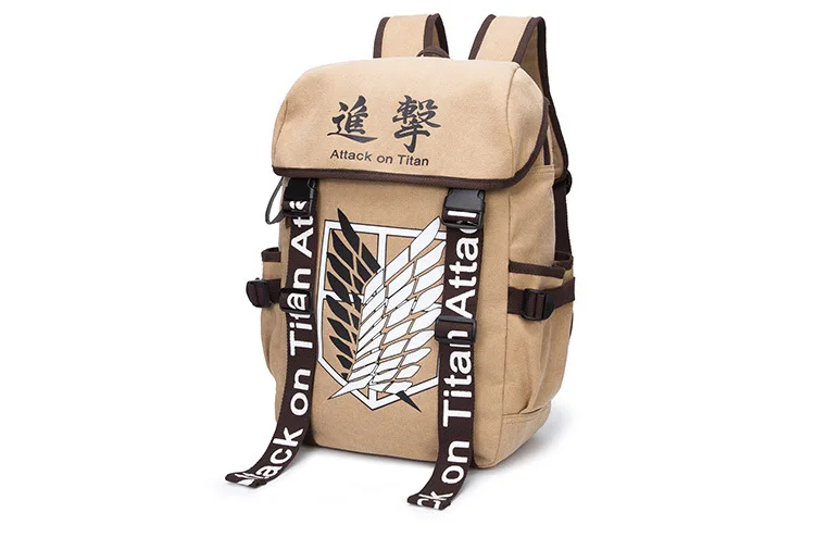 Anime Cosplay Attack on Titan Eren Bag Cartoon Canvas Backpack Shingeki no Kyojin Unisex Schoolbag Shoulders Travel Bags