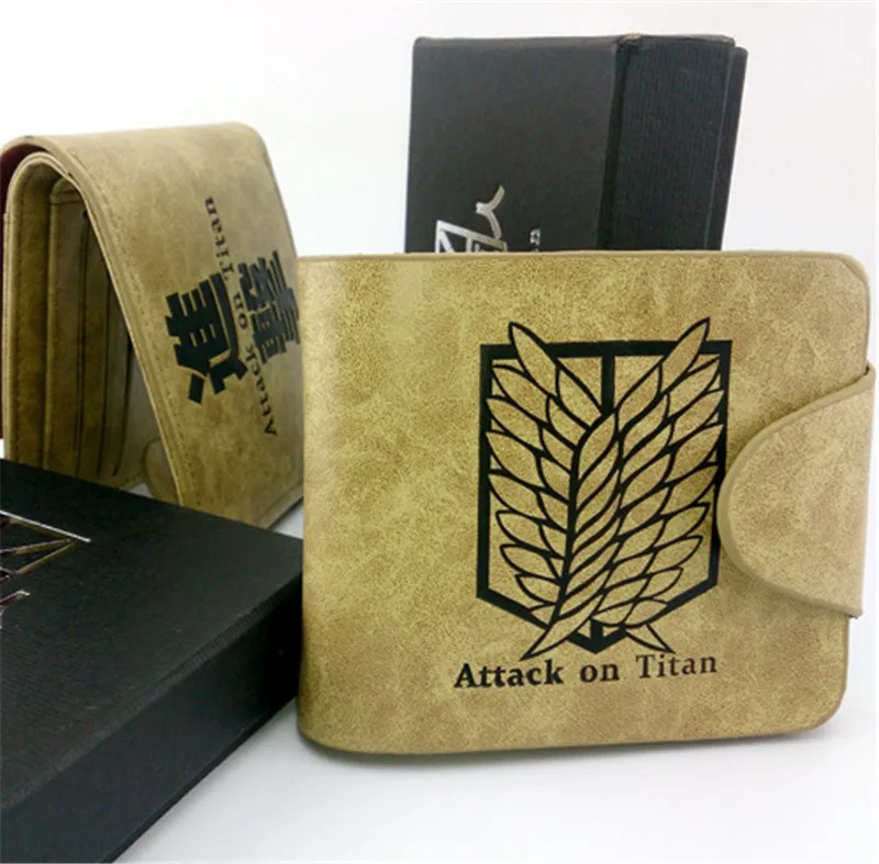 High Quality Japan Anime Cartoon Attack on Titan Wallet Women Men Cosplay Coin Purse Cards Holder Short Money Bag for Kids