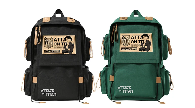 Attack on Titan Levi Ackerman Cartoon Anime Women Men Students Backpack Large Capacity Preppy Style Shoulder Bag