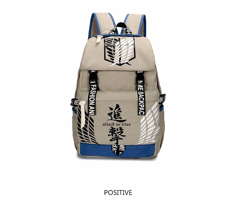 Attack on Titan Tokyo Ghoul Gintama Canvas Backpack Travel Schoolbag Large Capacity Rucksack Shoulder School Bag Mochila Escolar