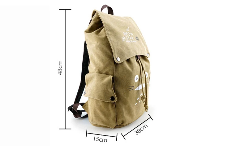 Totoro Canvas Backpack Travel Schoolbag Sword Art Online Attack on Titan Large Rucksack Shoulder School Bag Mochila Escolar