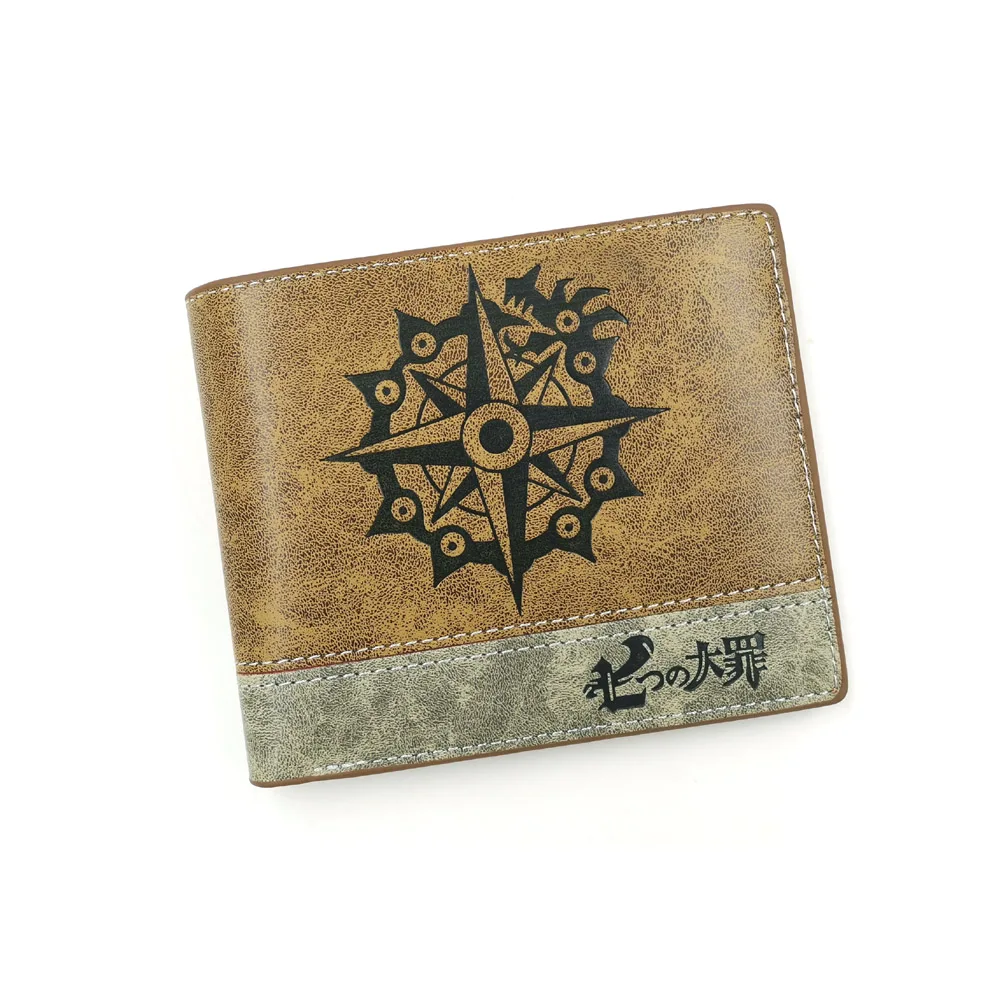 PU Khaki Wallet of Anime Attack on Titan Death Note Fairy Tail Pirate King Luffy Skull Sword Art Online with Coin Pocket