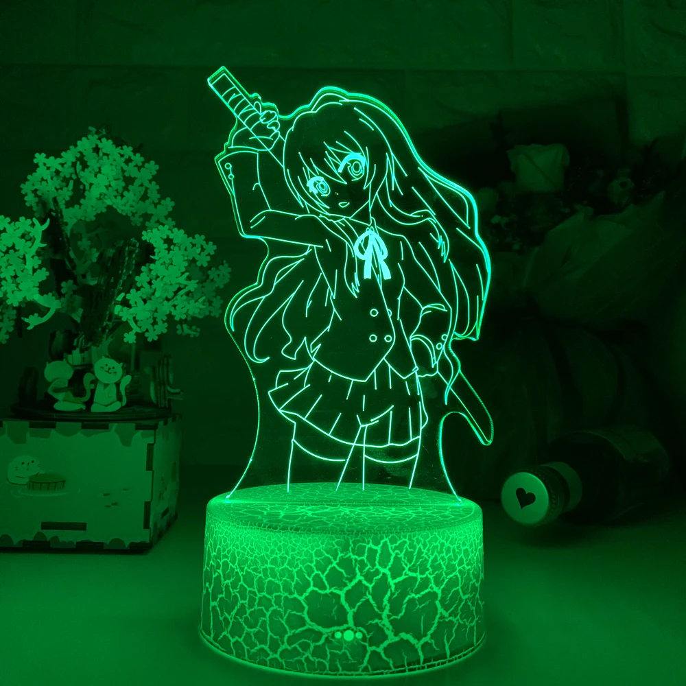 New Led Night Light Toradora Taiga Aisaka for Bedroom Decor Gift Colorful Nightlight Anime Waifu 3d Lamp Taiga Aisaka Toradora