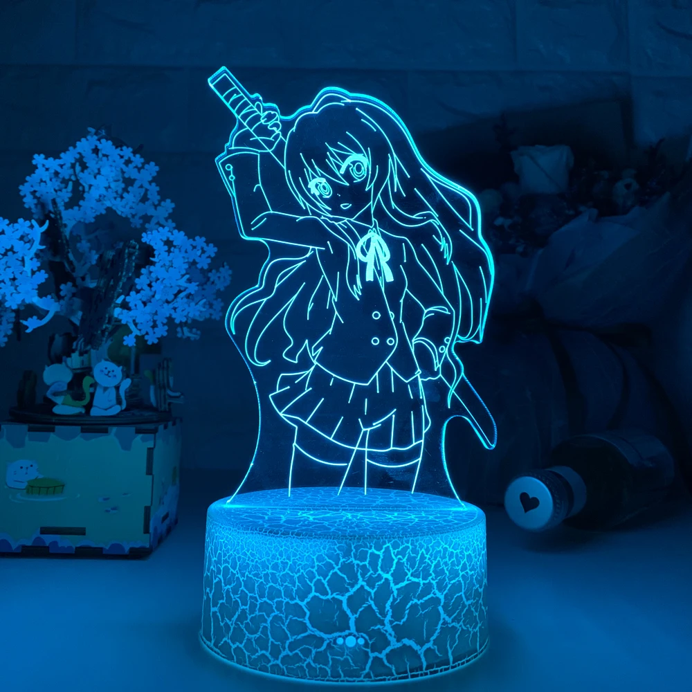 New Led Night Light Toradora Taiga Aisaka for Bedroom Decor Gift Colorful Nightlight Anime Waifu 3d Lamp Taiga Aisaka Toradora