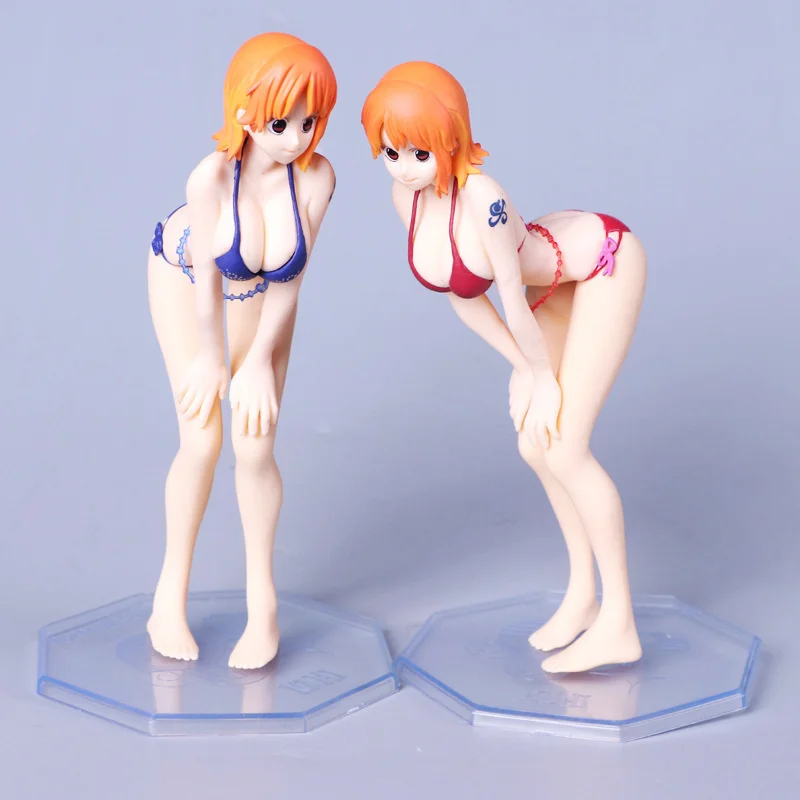 One Piece GK Nami Action Toy Figures Model Sexy Bikini Swimsuit Girl Figma Doll 17.5cm PVC