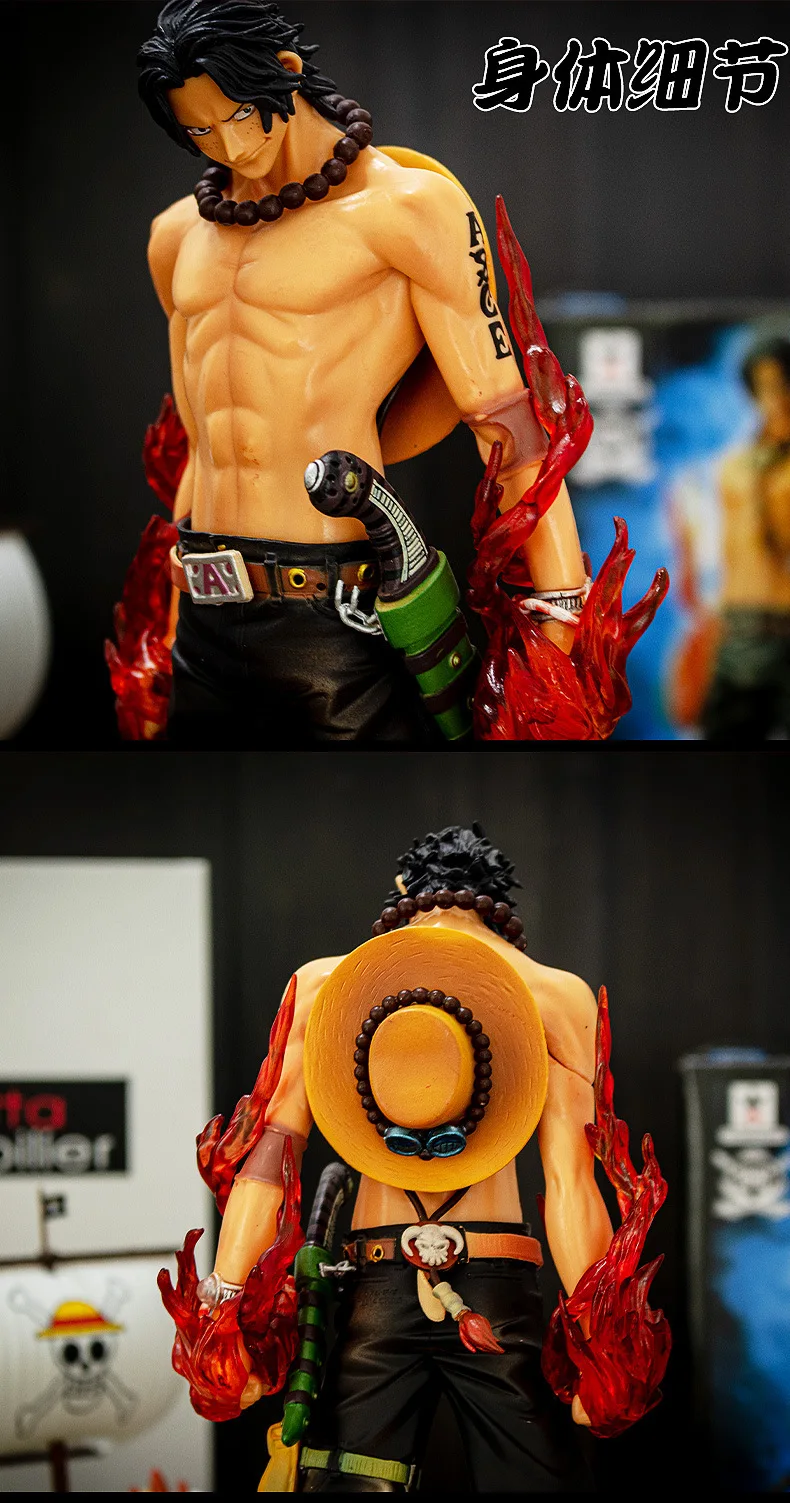 26cm One Piece Group Fire Fist Portgas D Ace Figure Action Standing Posture PVC