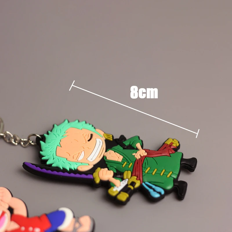 One Piece Rubber Keychain Kawaii Cartoons Luffy Zoro