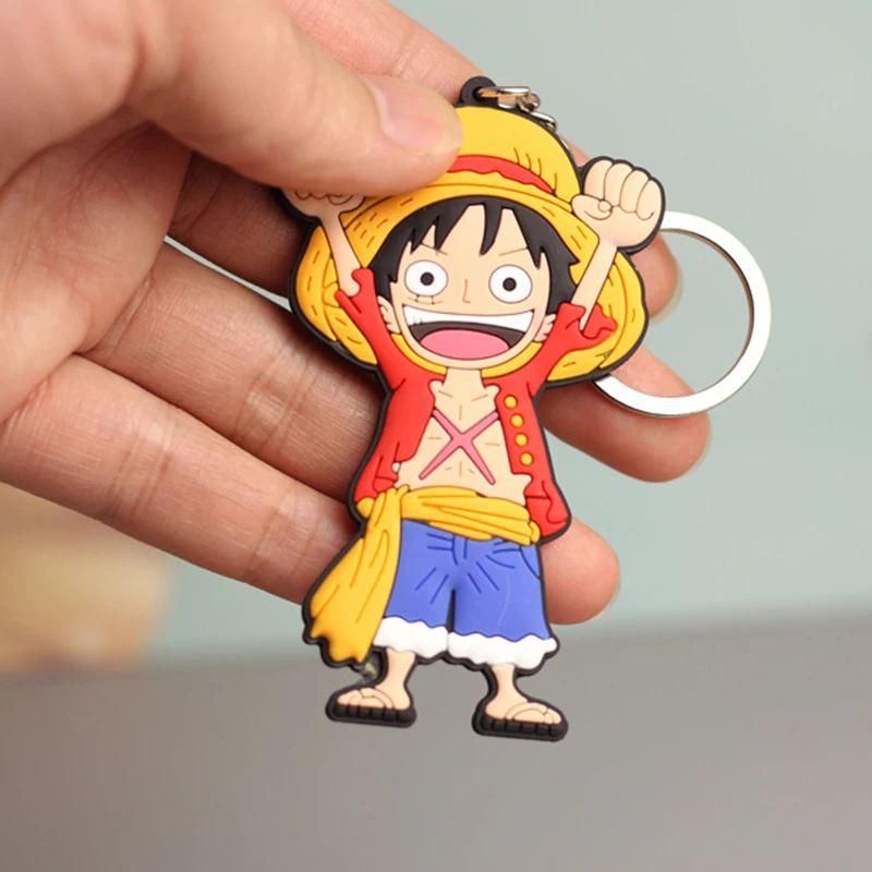 One Piece Rubber Keychain Kawaii Cartoons Luffy Zoro