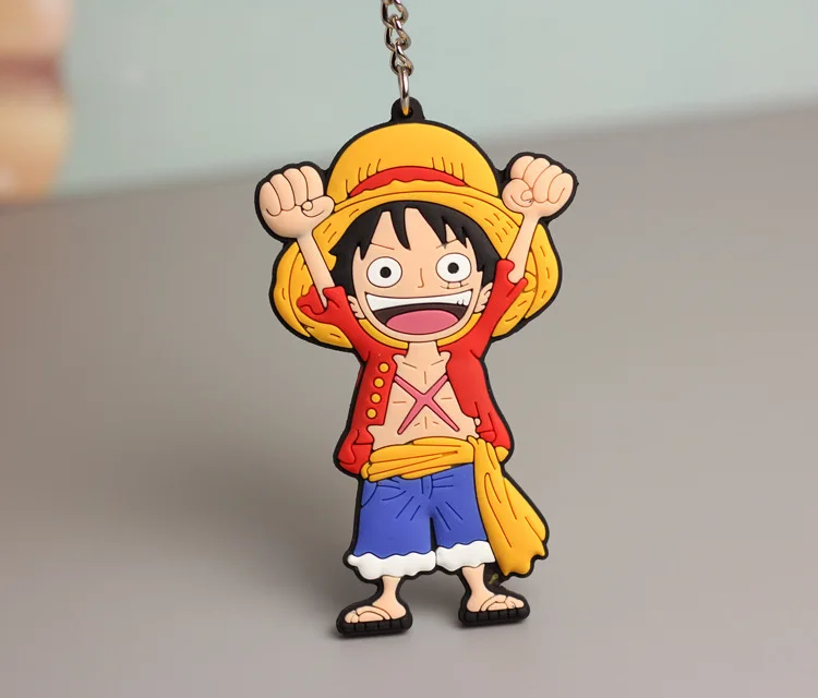 One Piece Rubber Keychain Kawaii Cartoons Luffy Zoro