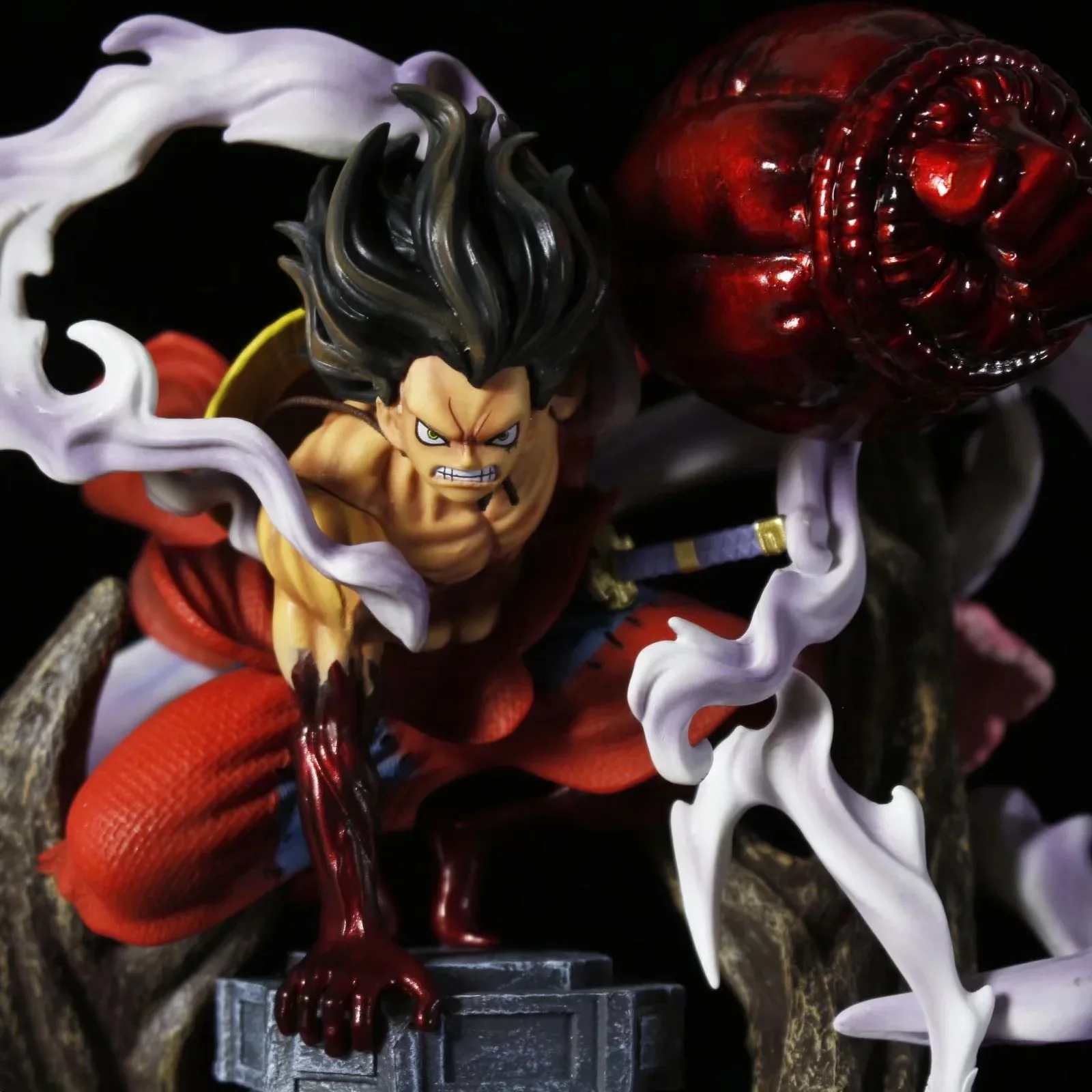 One Piece 26CM Anime Figure Wano Gear 4 Luffy 2 Head Pieces Figures