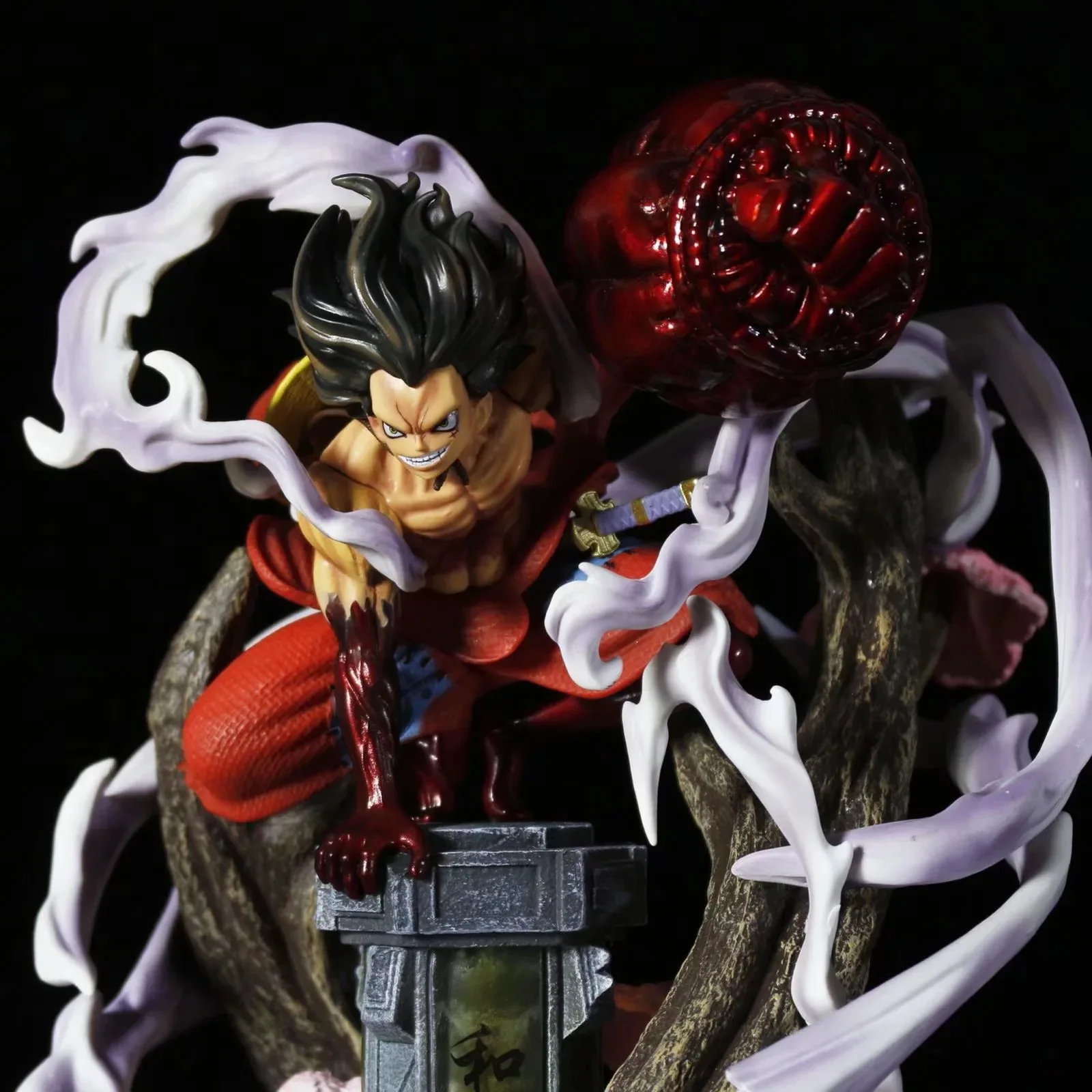 One Piece 26CM Anime Figure Wano Gear 4 Luffy 2 Head Pieces Figures