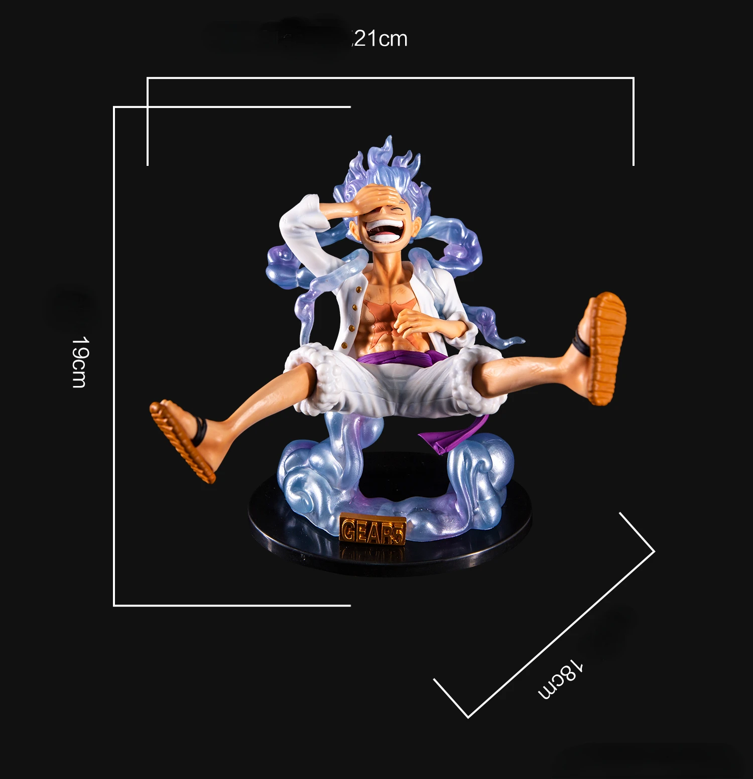 One Piece Luffy Gear 5 Figurine Sun God Nikka 19cm PVC Action Figures