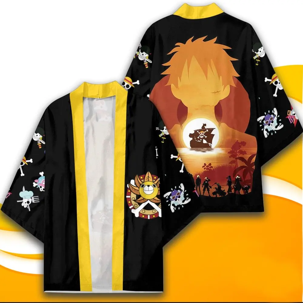 ONE PIECE Roronoa Zoro Kimono Monkey D Luffy Haori Teens Jacket Edward Newgate