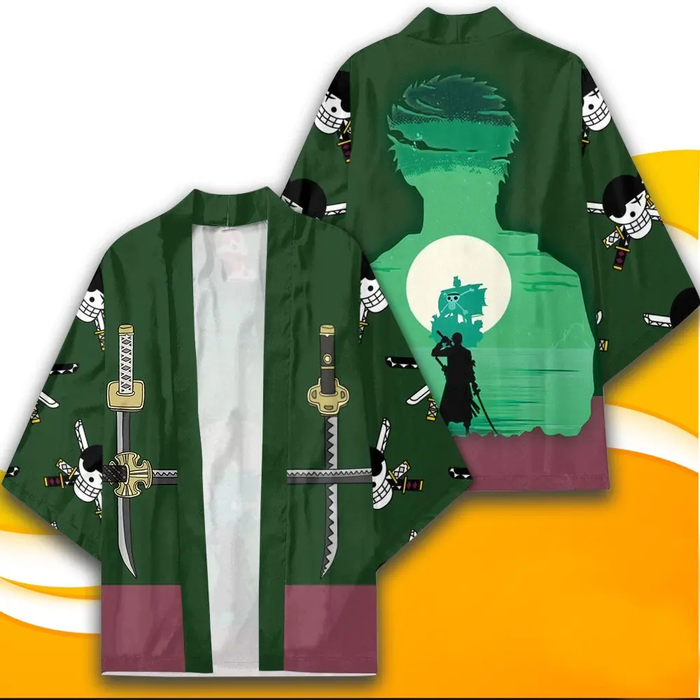 ONE PIECE Roronoa Zoro Kimono Monkey D Luffy Haori Teens Jacket Edward Newgate