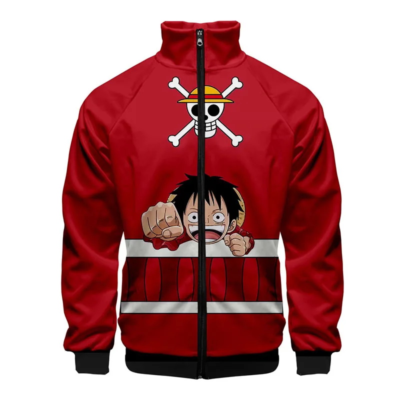 ONE PIECE Print Q Version 3d Stand Collar Hoodie