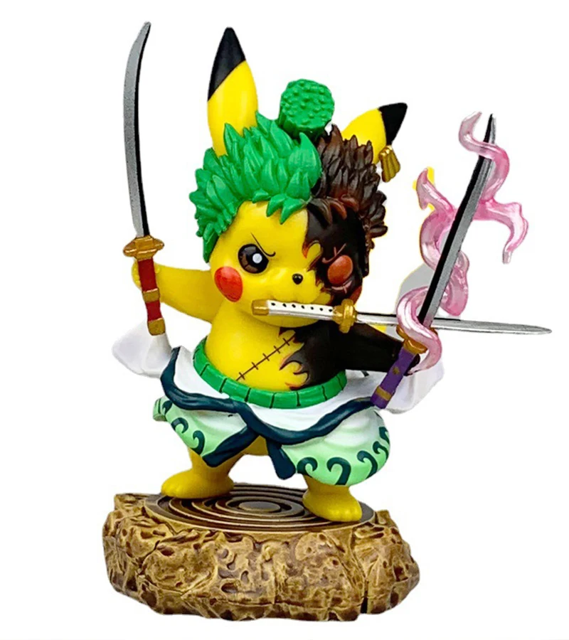 PVC 4"  Kawaii Pikachu Roronoa  Zoro Action Figure