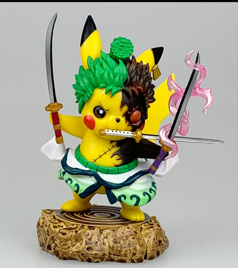 PVC 4"  Kawaii Pikachu Roronoa  Zoro Action Figure