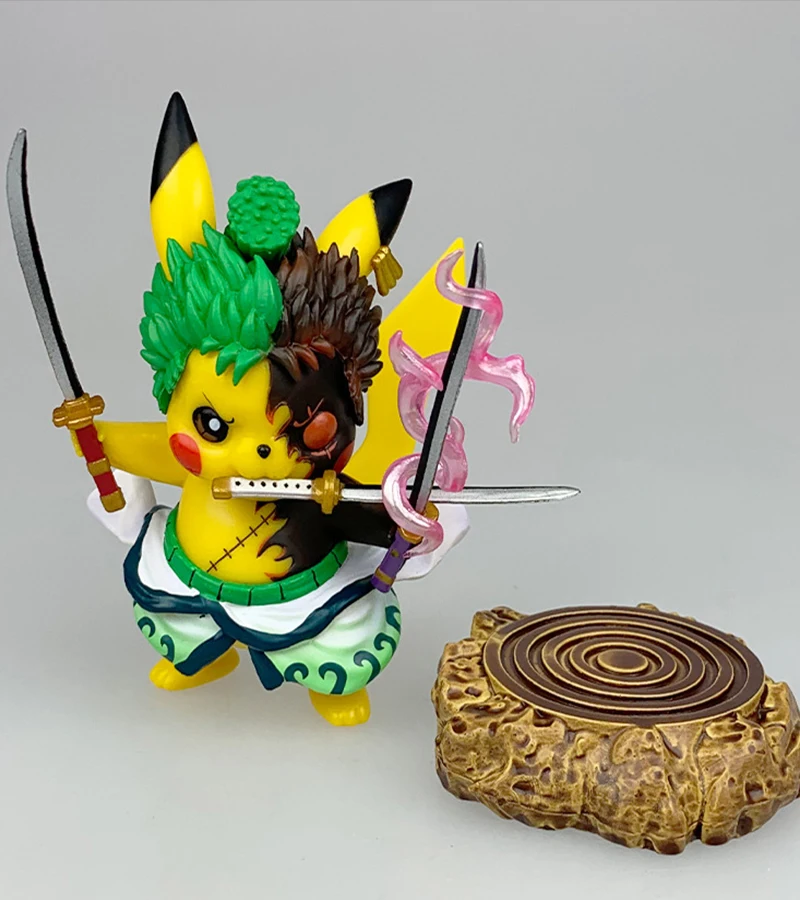 PVC 4"  Kawaii Pikachu Roronoa  Zoro Action Figure