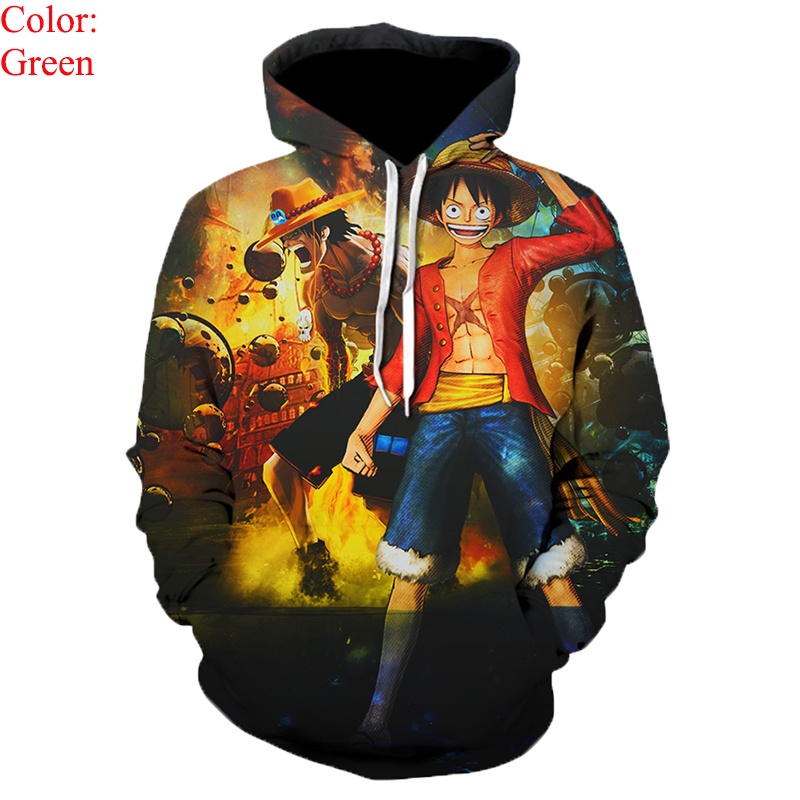 One Piece Hoodie 3D Print Pullover Luffy Ace Sabo